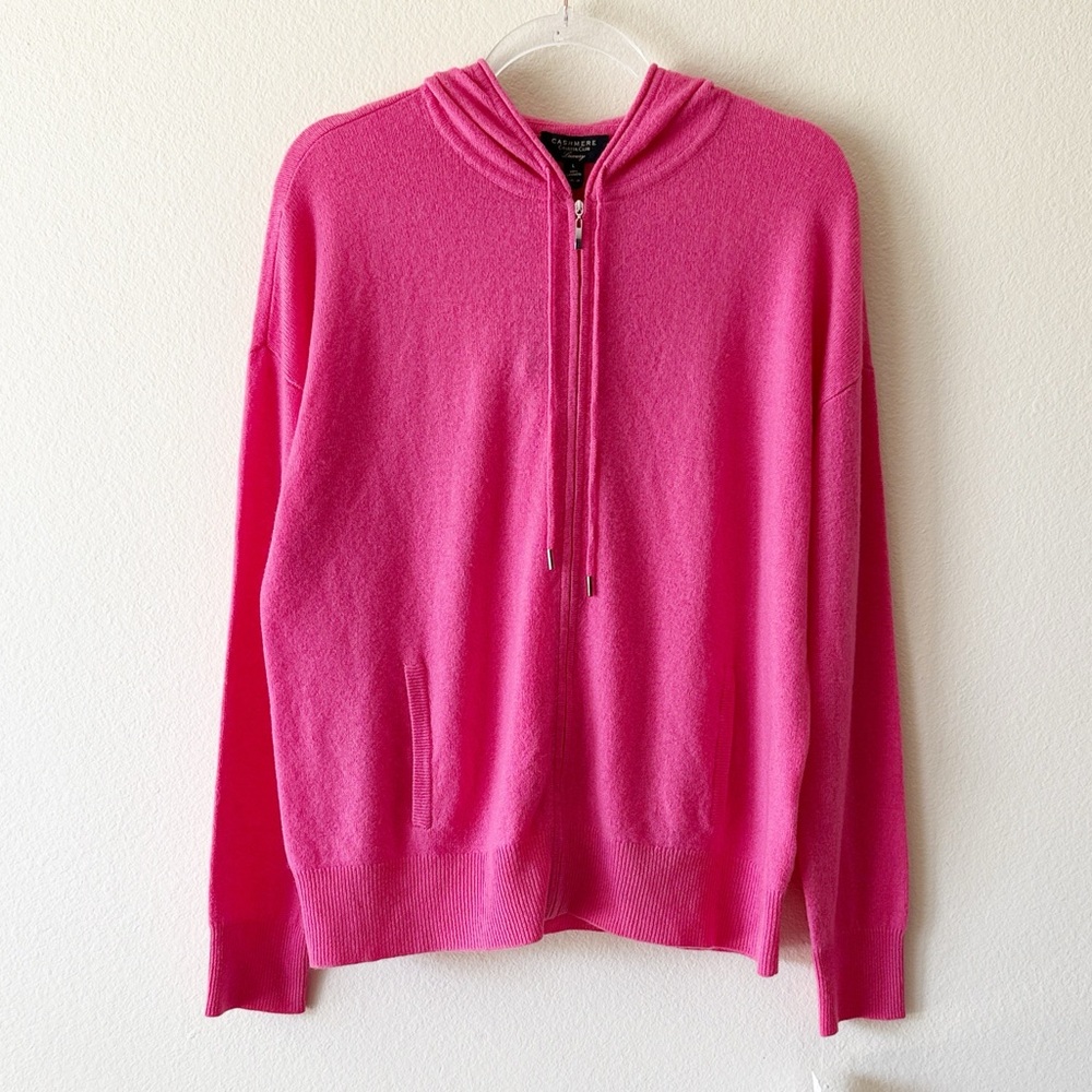 Cashmere Charter Club Luxury 100% Cashmere Peony Hoodie Jacket